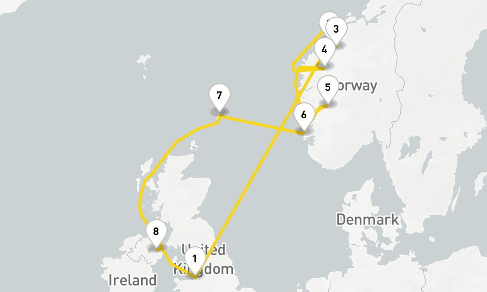 13 days, round-trip Springtime Fjordland 14日間