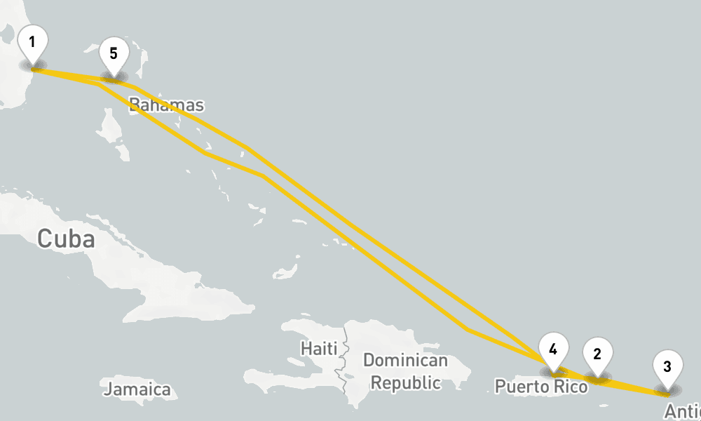 8 days, round-trip Eastern Caribbean Perfect Day 9日間