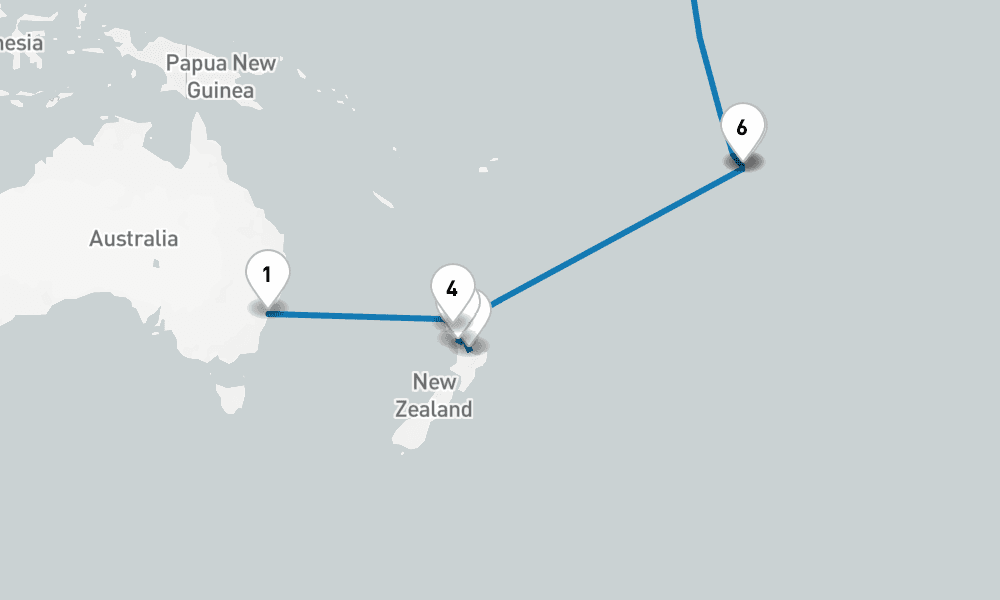 19 days, one-way from Sydney to Honolulu 20日間
