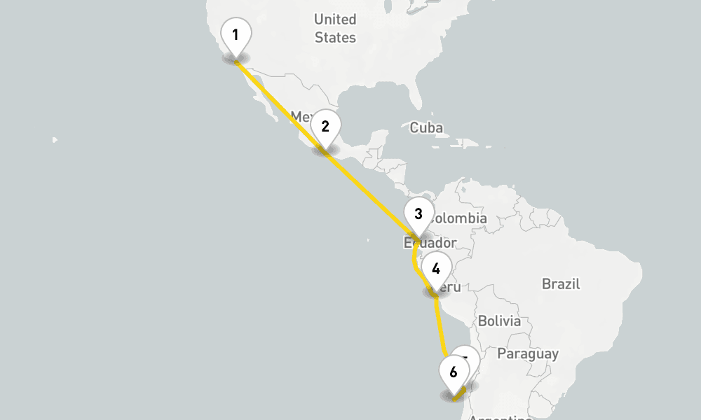 15 days, one-way from Los Angeles to San Antonio 16日間