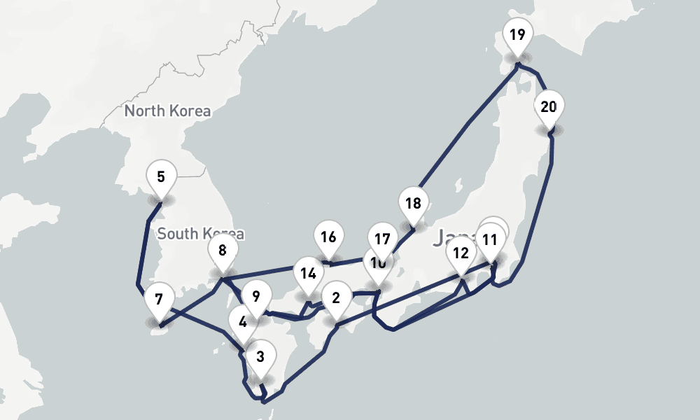 28 days, round-trip South Korea Discovery Circle Japan 29日間