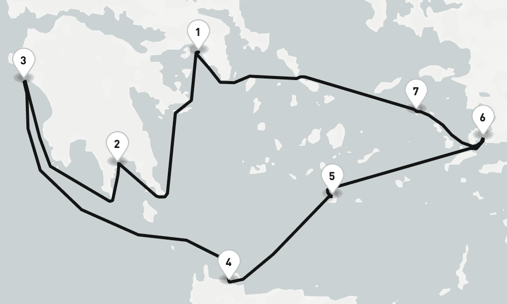 7 nights / 8 days, Piraeus (Athens, Greece) Round trip