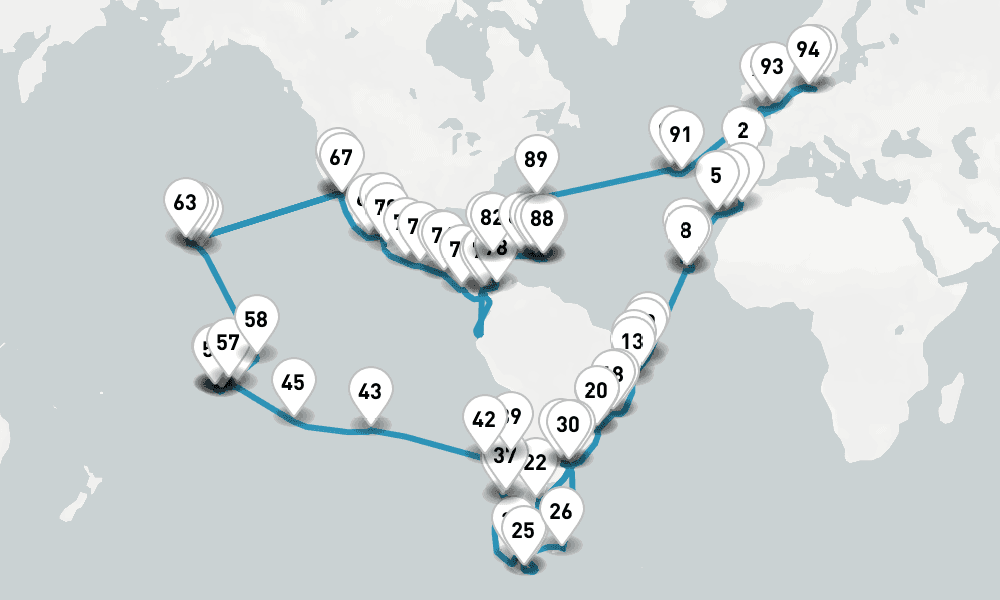 168 nights / 169 days, one-way from Hamburg to Bremerhaven (Bremen, Germany)