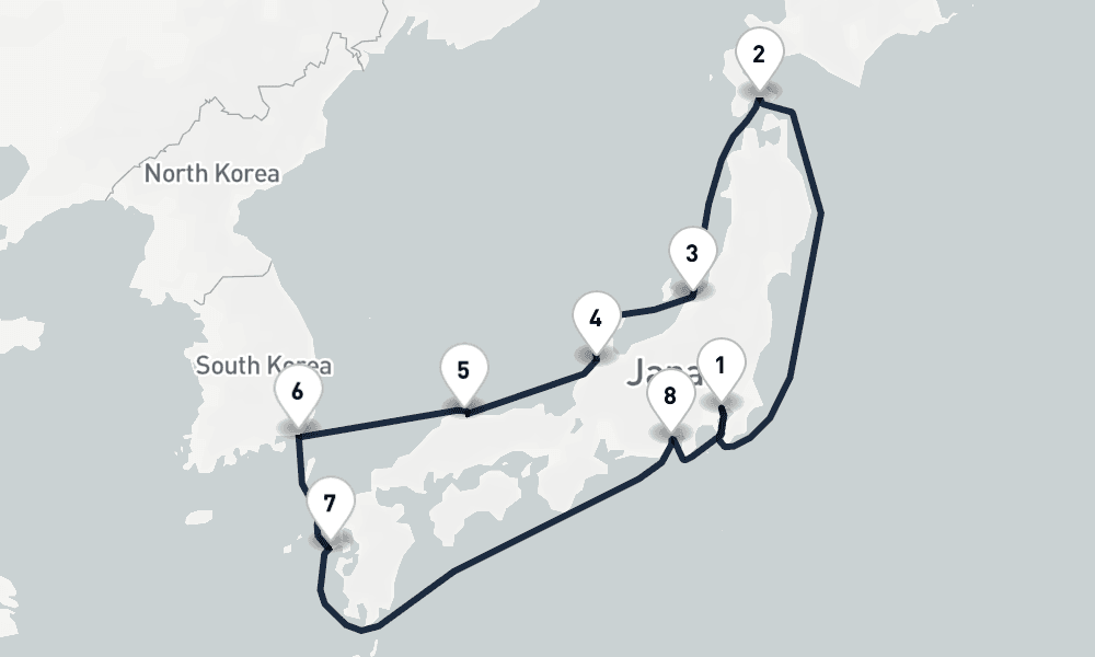 10 days, round-trip Cherry Blossom Pathways Tokyo to Tokyo 11日間