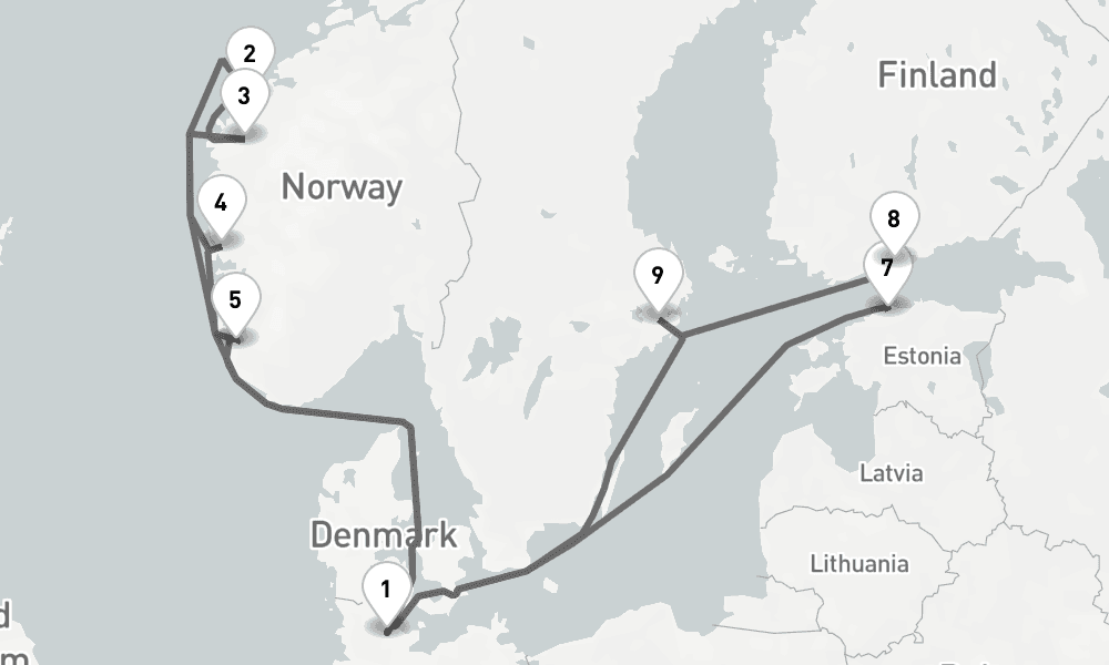 14 days, round-trip - Fjordwelten Und Ostseeperlen - AbBis Kiel 15日間