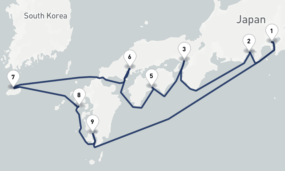 12 days, round-trip Best of Japan 13日間