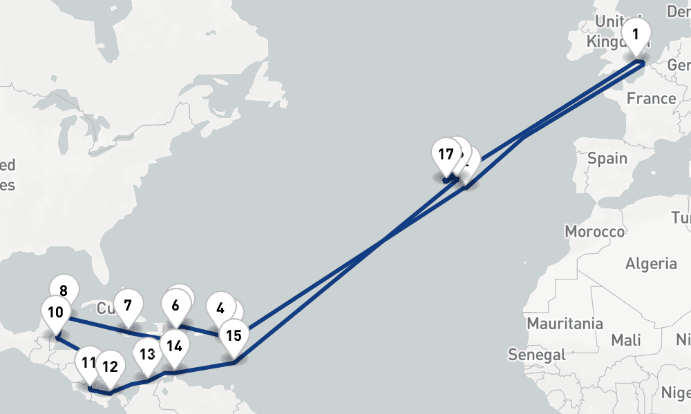 44 days, round-trip Tropical Treasures Mayan Ruins Island Adventures 45日間