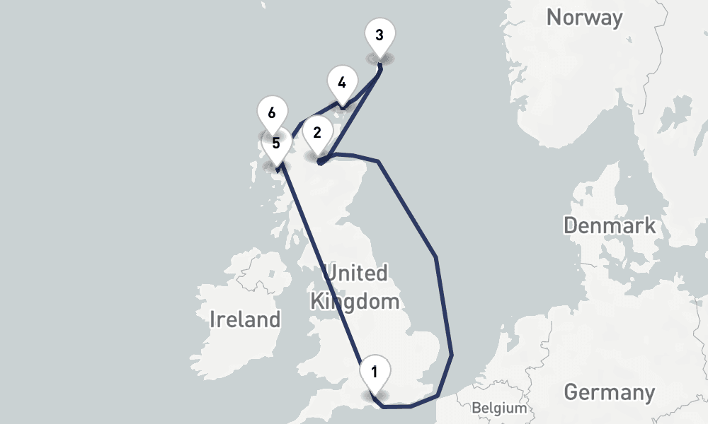 10 days, round-trip Picturesque Lochs Isles of Scotland 11日間