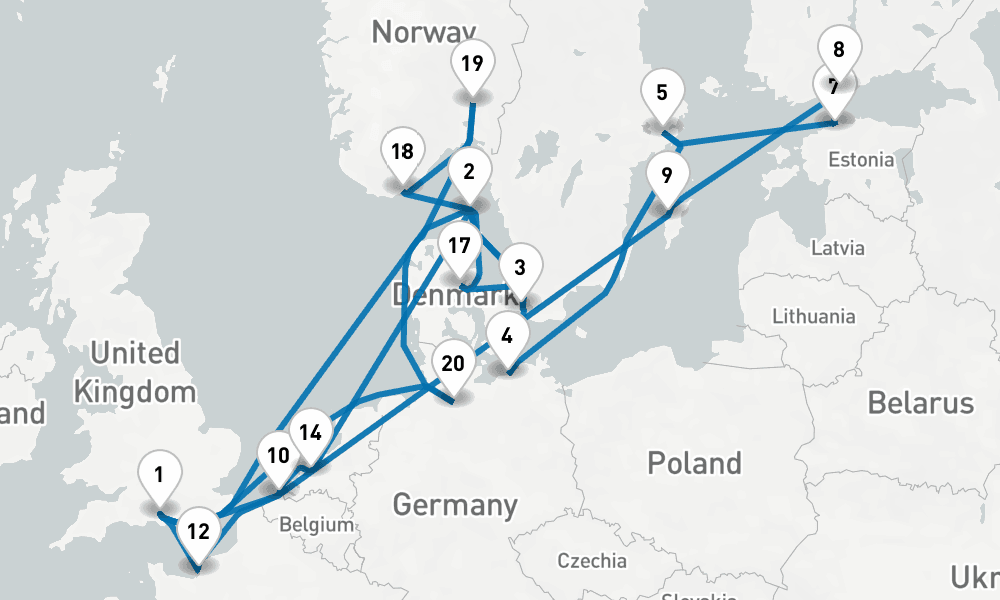 28 days, round-trip Scandinavia Western Europe Adventure 29日間