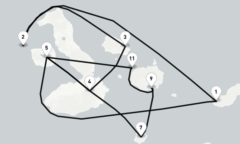 7 days, round-trip Galapagos Islands 8日間