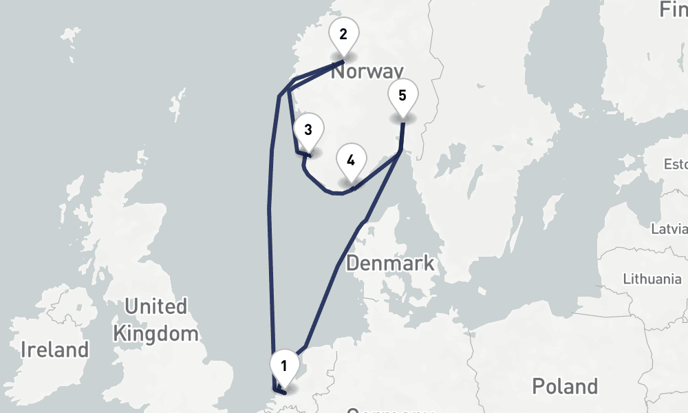 7 days, round-trip Norwegian Fjords Sognefjord With History Channel 8日間
