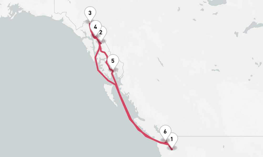 7 days, round-trip Alaska Inside Passage Glacier 8日間