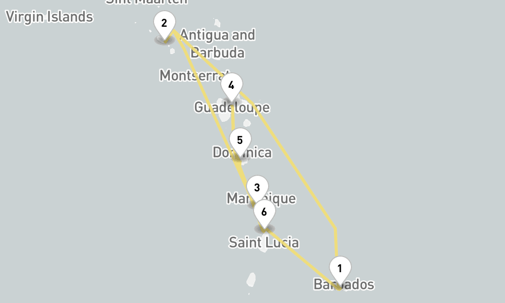 7 days, round-trip Caribbean Gems 8日間