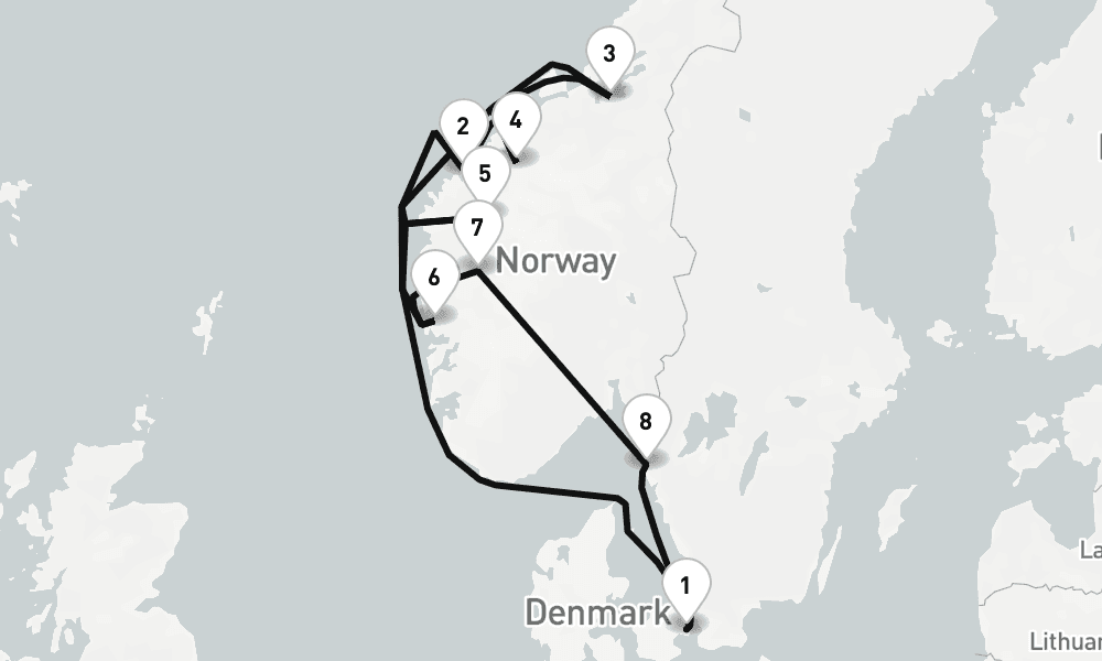 10 days, round-trip Copenhagen To Copenhagen 11日間