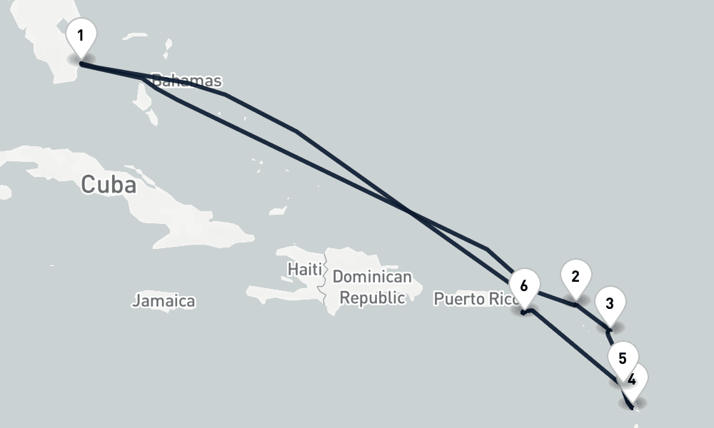 10 days, round-trip Caribbean Horizons Miami to Miami 11日間