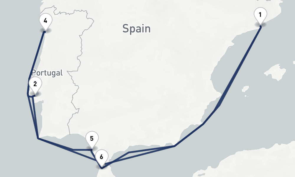 9 days, round-trip Spain, Portugal Morocco 10日間