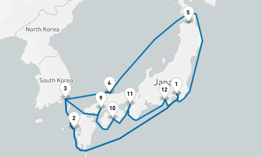 17 days, round-trip Grand Circle Japan 18日間