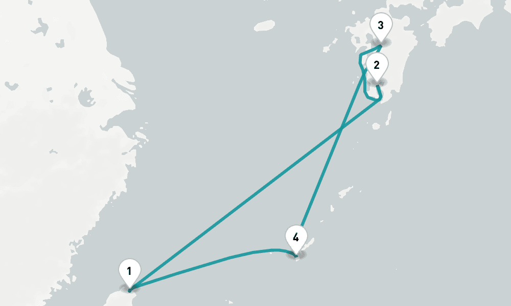 5 days, round-trip Kagoshima - Kumamoto - Naha Cruise 6日間