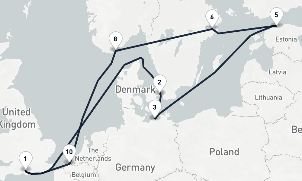 14 days, round-trip Baltic Sea Beyond London to London 15日間