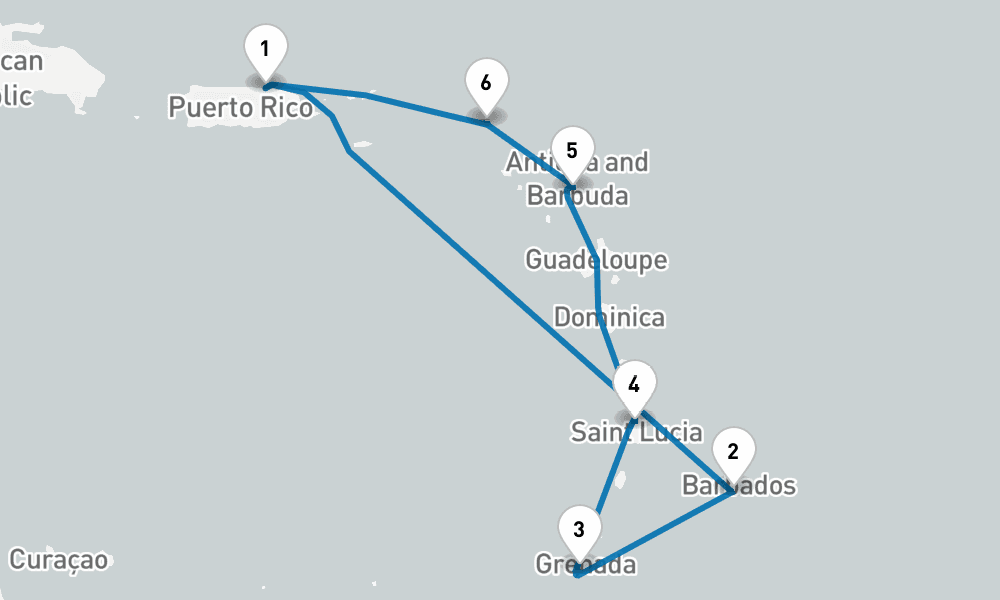 7 days, round-trip Southern Caribbean with Barbados and St. Lucia 8日間