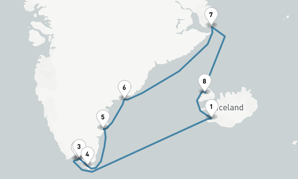 15 days, round-trip Greenland 16日間