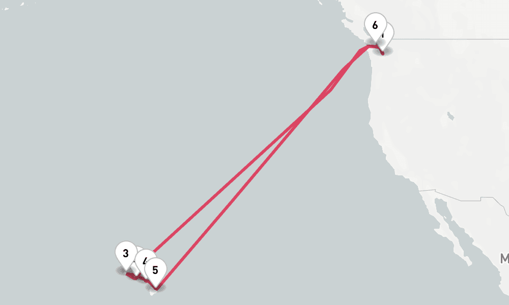 16 days, round-trip Hawaii 17日間