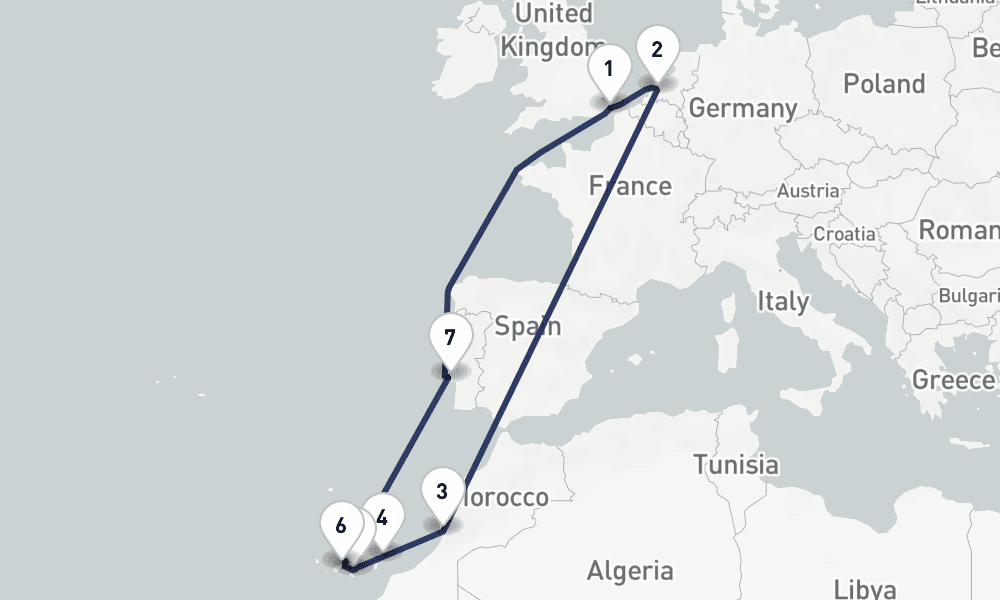 13 days, round-trip Canary Island Enchantment With Portugal 14日間