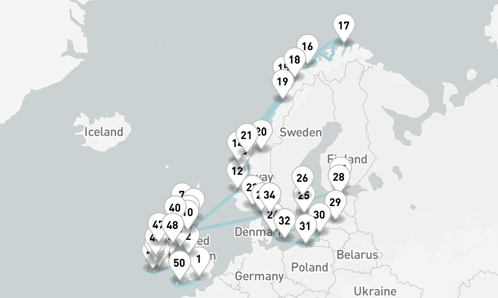 64 days, round-trip Cruise Portsmouth To Portsmouth Grand Voyage 65日間