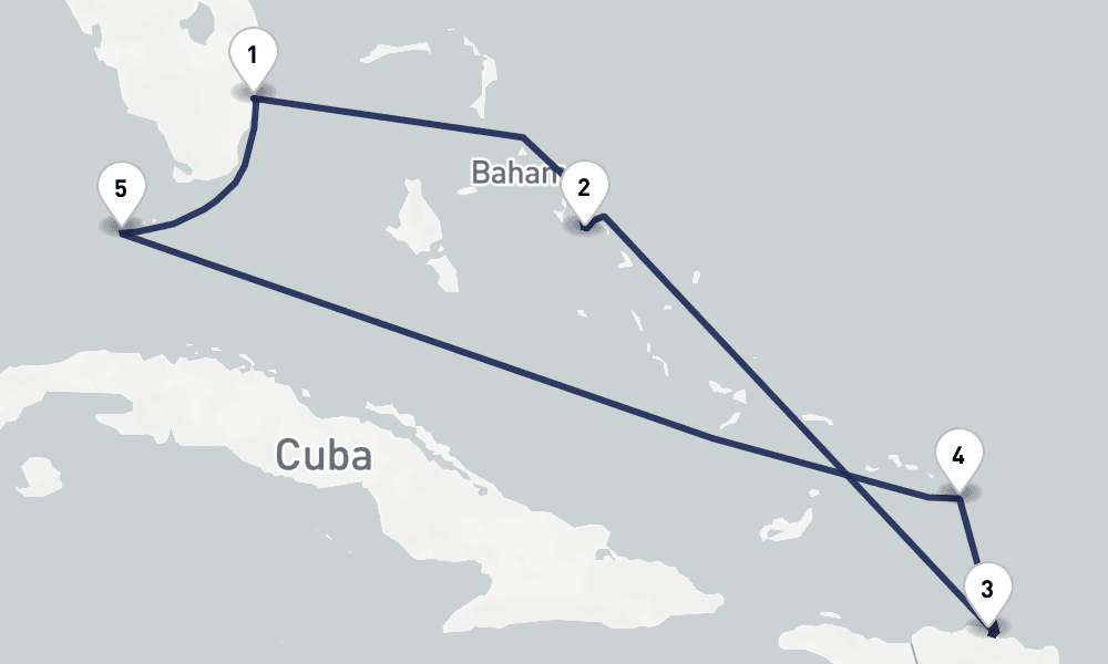 7 days, round-trip Eastern Caribbean Amber Cove Bahamas 8日間