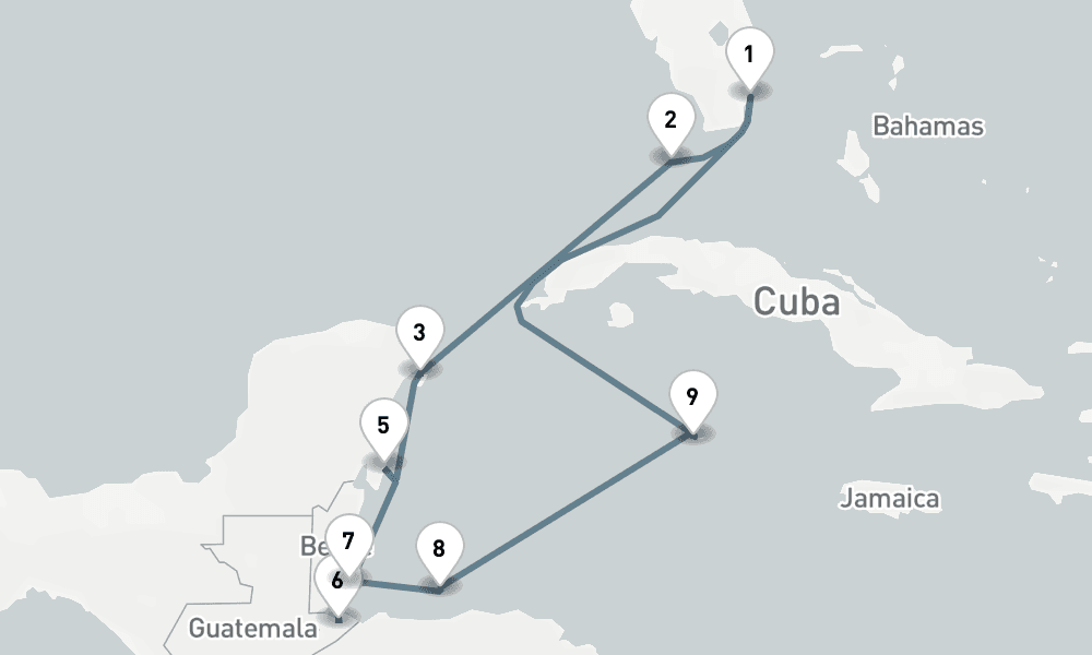 12 nights / 13 days, Miami (Florida) Round trip