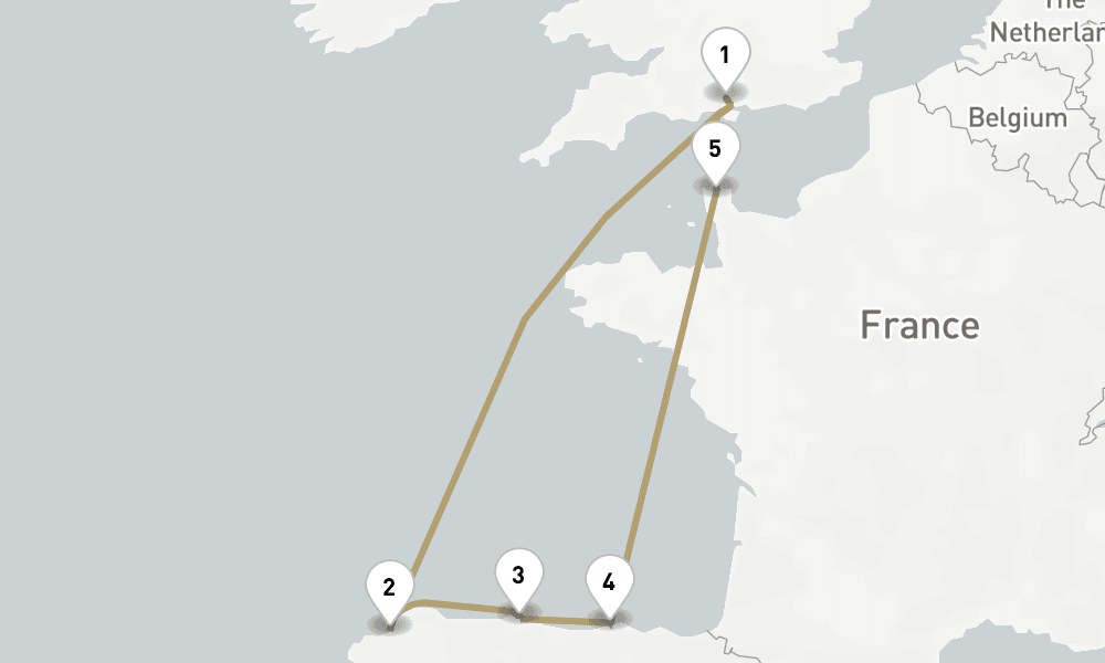 7 days, round-trip Spain And France 8日間