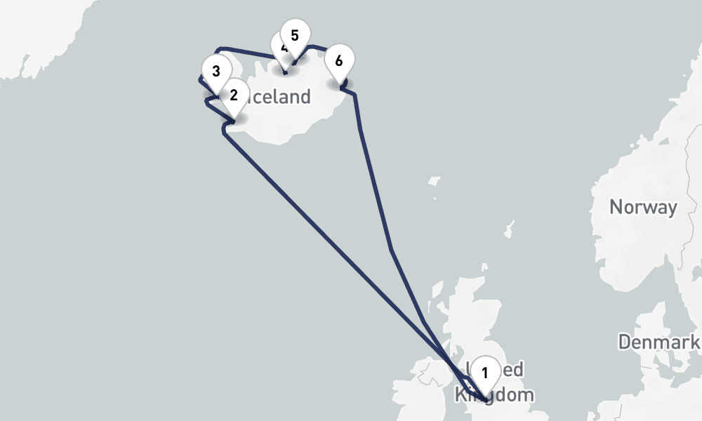 11 days, round-trip Glaciers, Geysers Waterfalls of Iceland 12日間