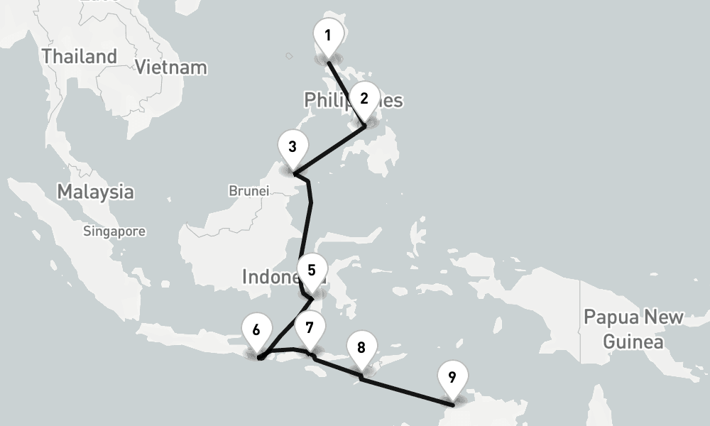 21 days, one-way from Manila to Darwin 22日間