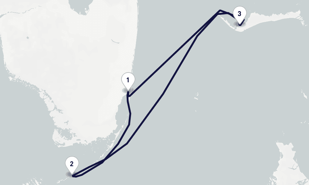 4 days, round-trip Caribbean Bahamas 5日間