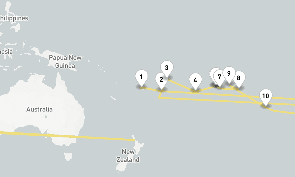69 days, one-way from Lautoka to Ushuaia 70日間