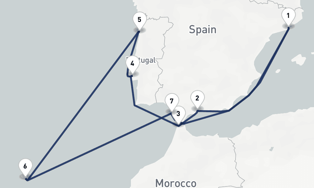 11 days, round-trip Spain, Portugal Morocco 12日間
