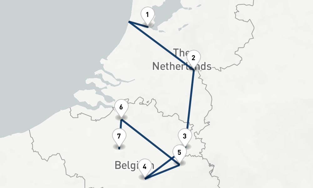 7 days, one-way from Amsterdam to Brussels 8日間