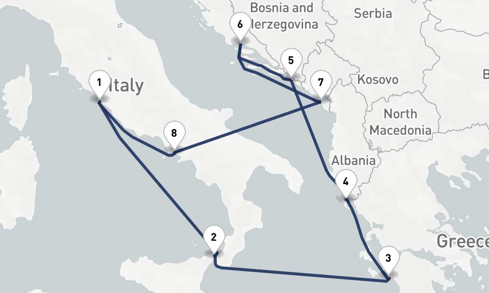 10 days, round-trip Italy, Greece Croatia 11日間