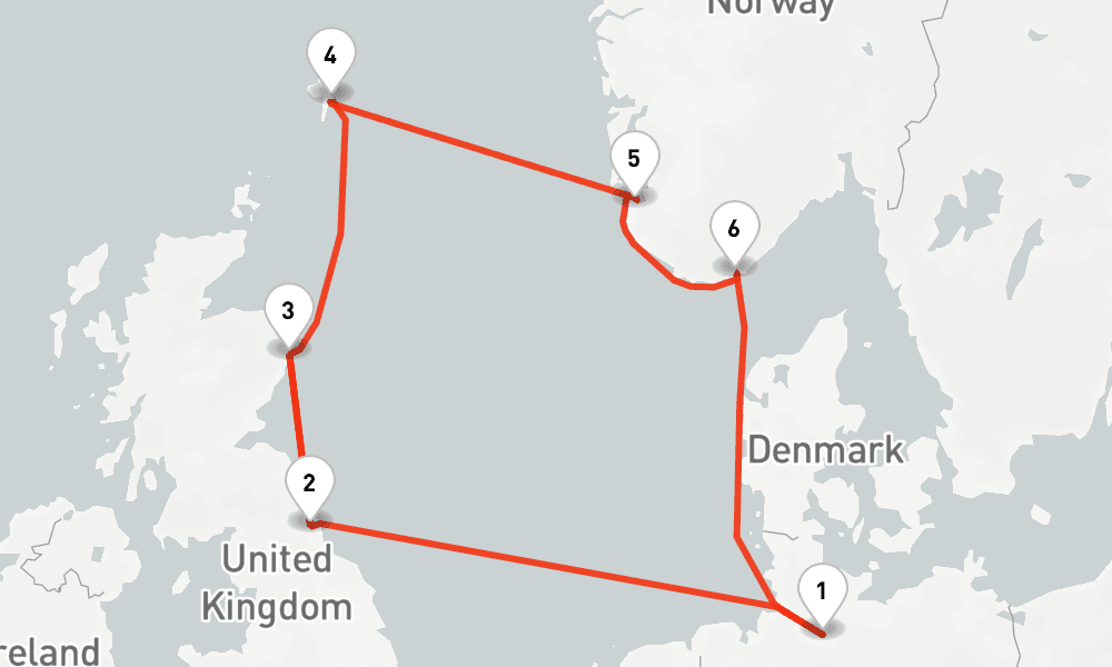 9 nights / 10 days, Hamburg Round trip