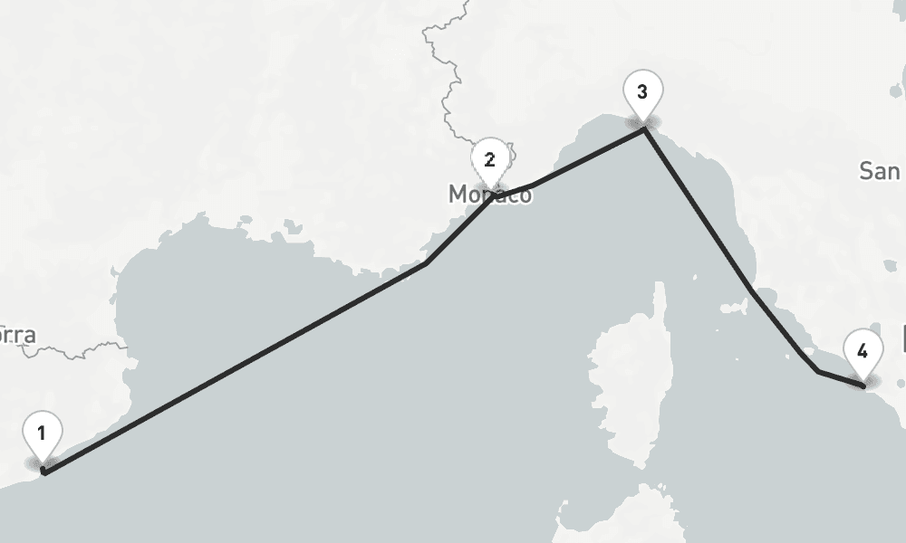 4 nights / 5 days, one-way from Barcelona to Civitavecchia (Rome, Italy)