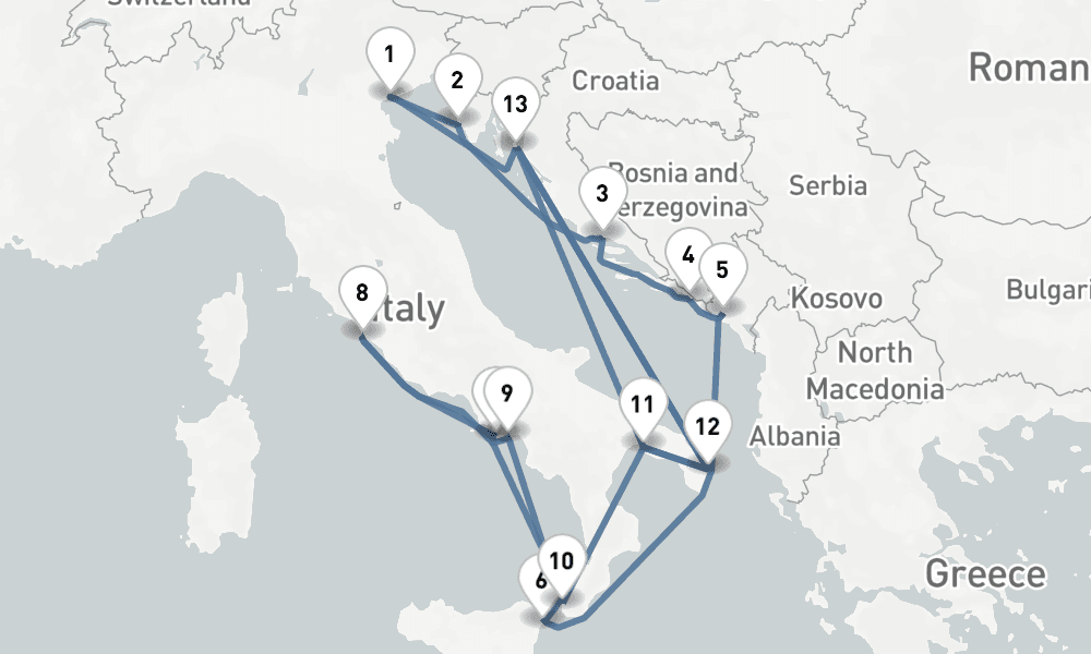 16 nights / 17 days, Venice Round trip