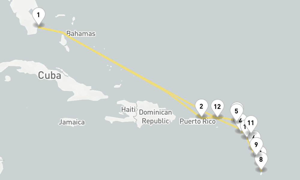 16 days, round-trip Leeward Island Holiday 17日間