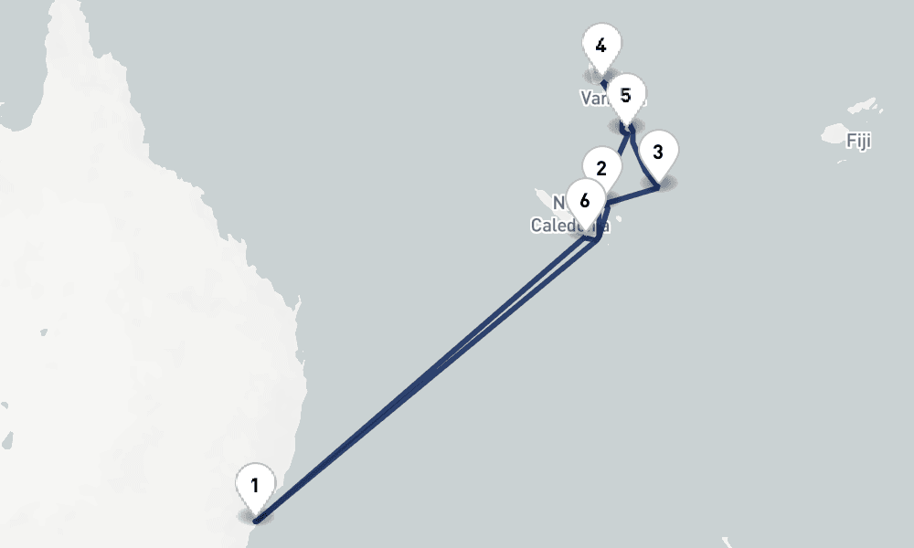 12 days, round-trip South Pacific Islands 13日間