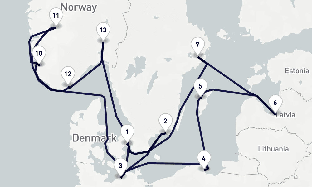 15 days, round-trip Northern Europe 16日間