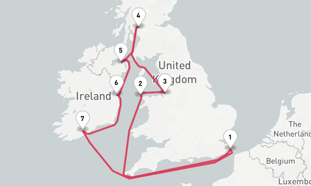 9 days, round-trip British Isles 10日間