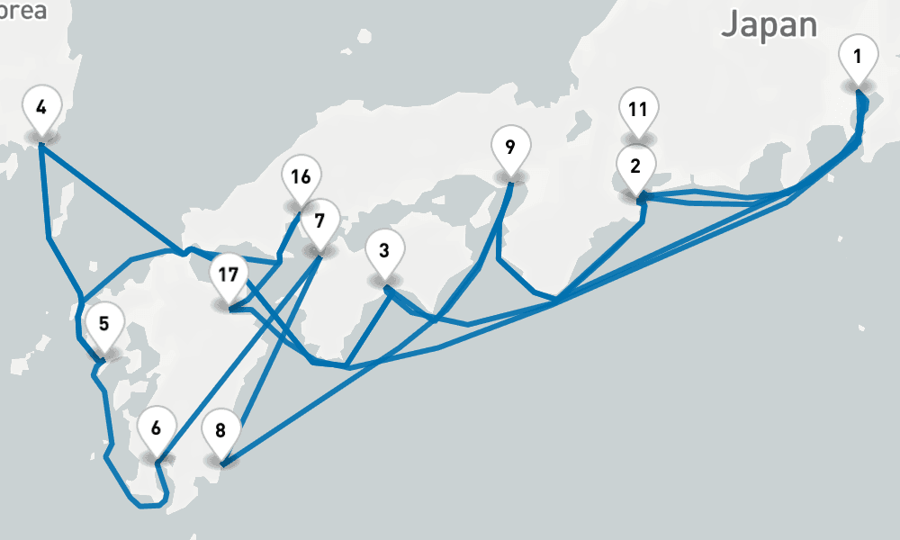 23 days, round-trip Grand Japan Cherry Blossoms 24日間