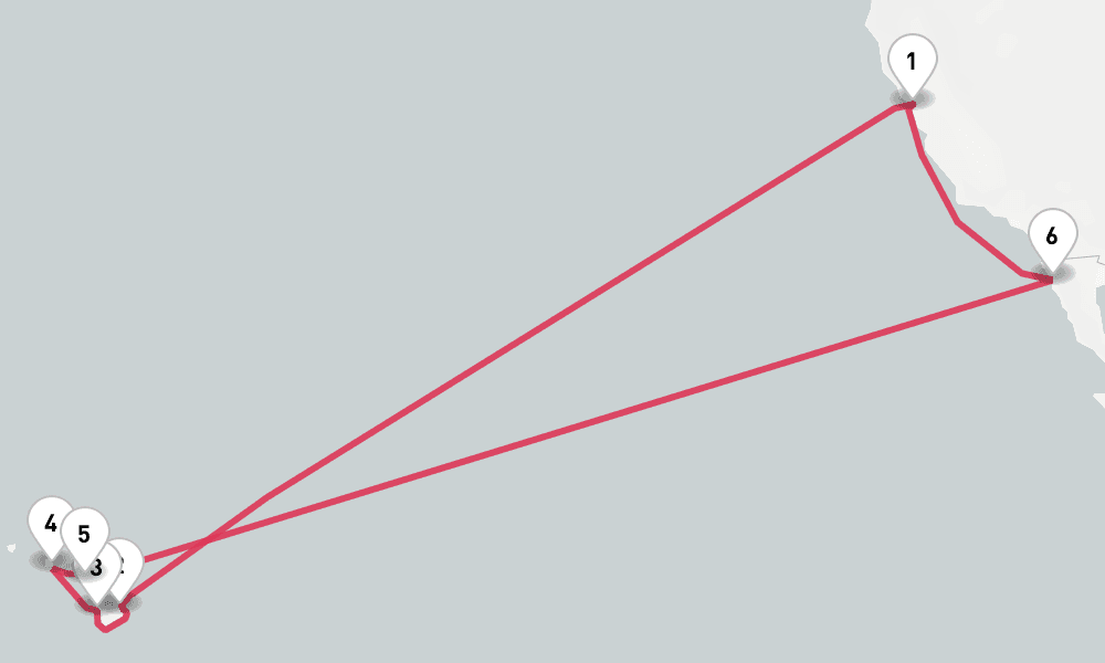 15 days, round-trip Hawaii 16日間