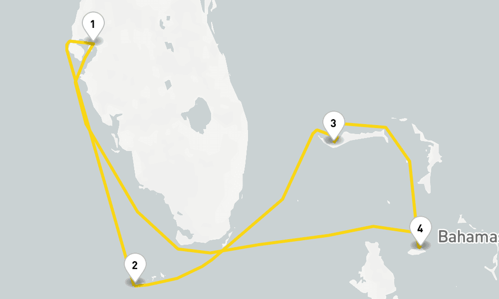 6 days, round-trip Key West Bahamas 7日間