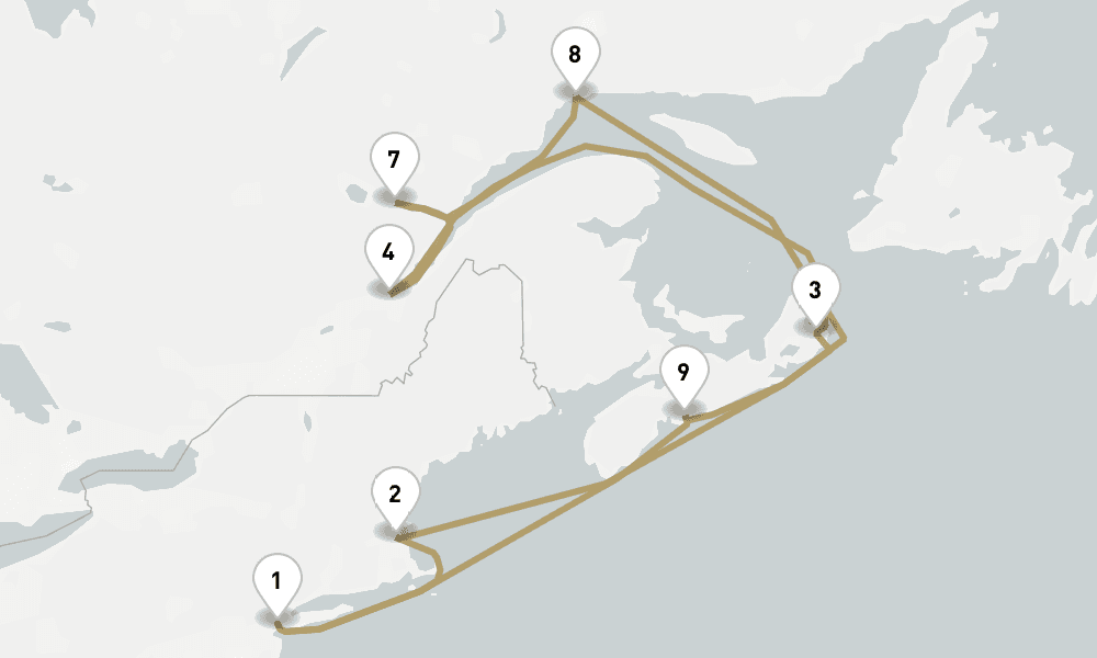 15 days, round-trip New England And Canada 16日間