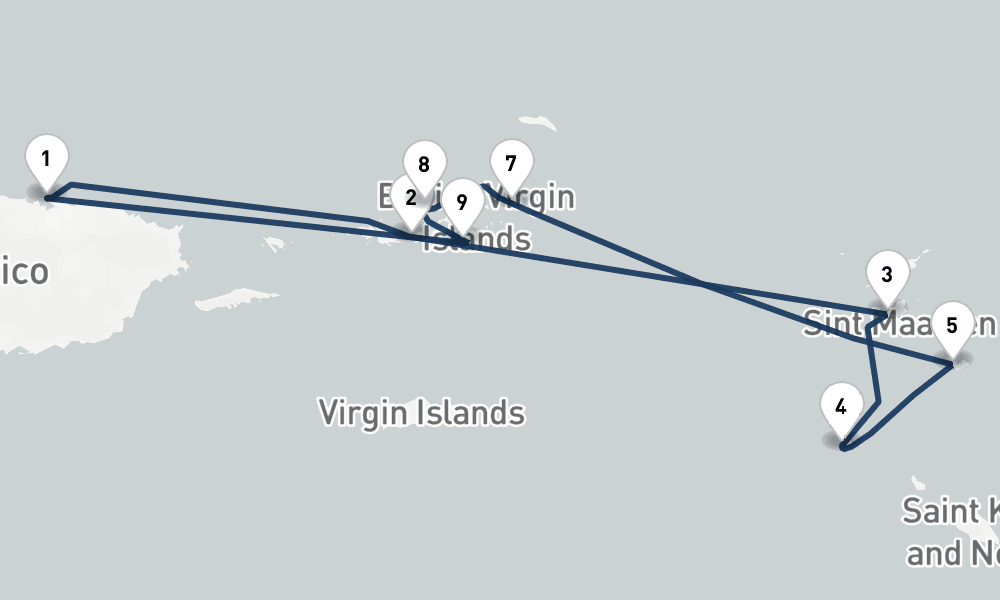 8 days, round-trip Best of the Virgin Islands St. Barths 9日間